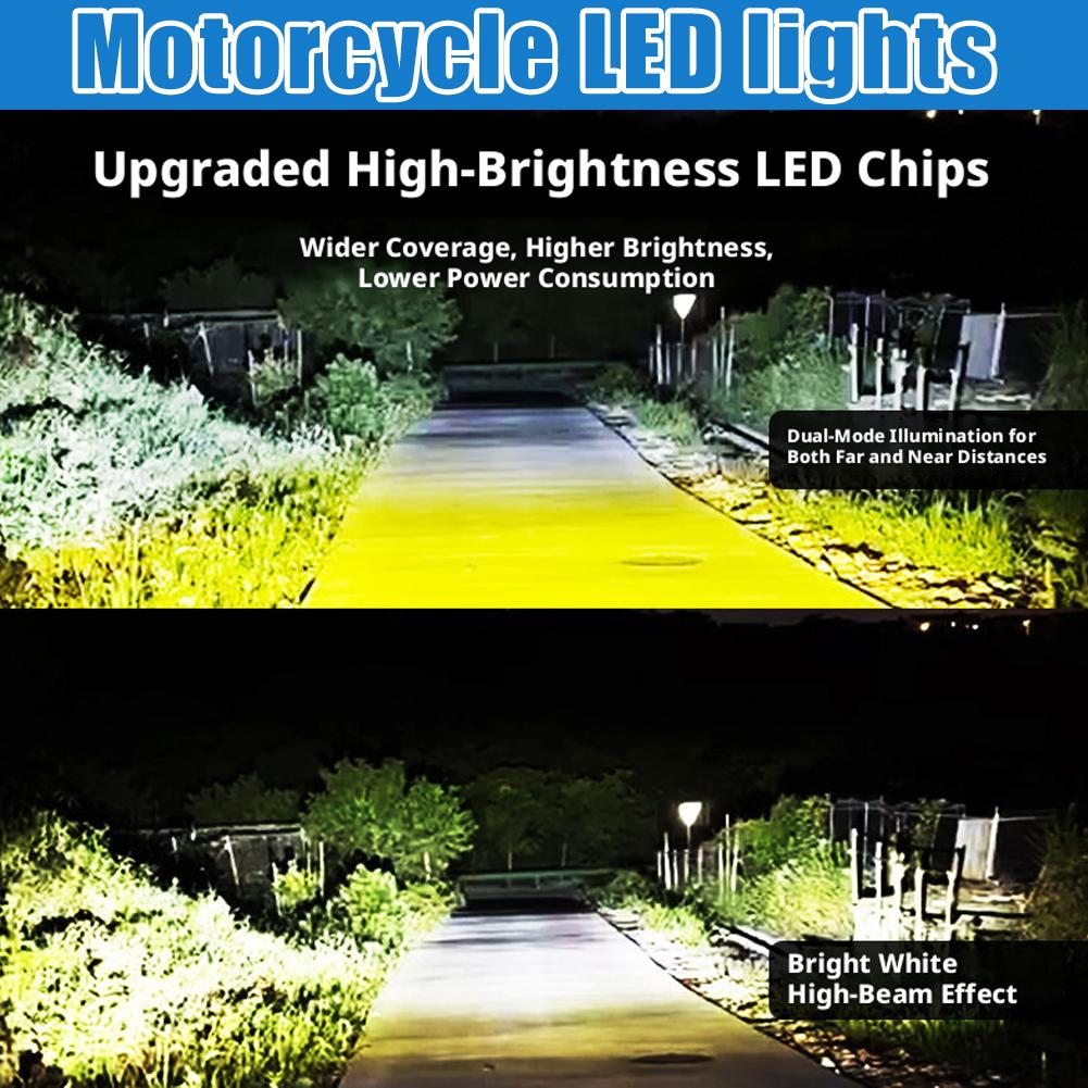 Motorcycle Ultra Bright LED Front Headlight External Modification 12v 60 Strong Light Lens Paving Spotlight Universal