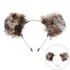 Halloween Curly Dog Costume Set Plush Faux Fur Ears Tail Headband Cosplay Props Party