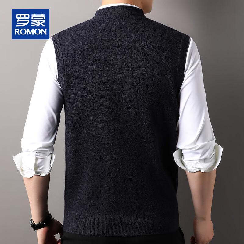 ROMON Men's 100% Pure Wool Thick Cardigan Vest