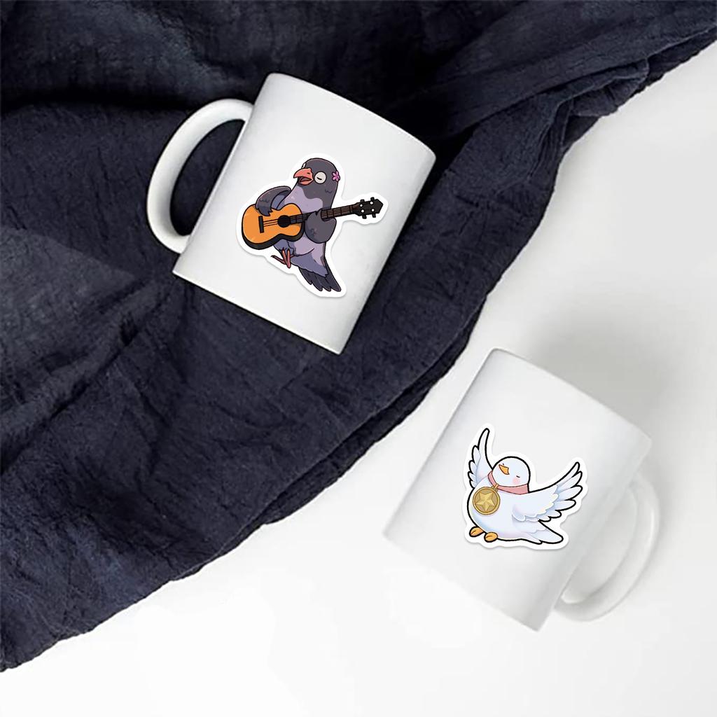 50Pcs Cute Pigeon Stickers Cartoon Decals Cup Stationery Guitar Phone Bicycle Laptop Luggage Car Funny Animal Stickers Kids Toys