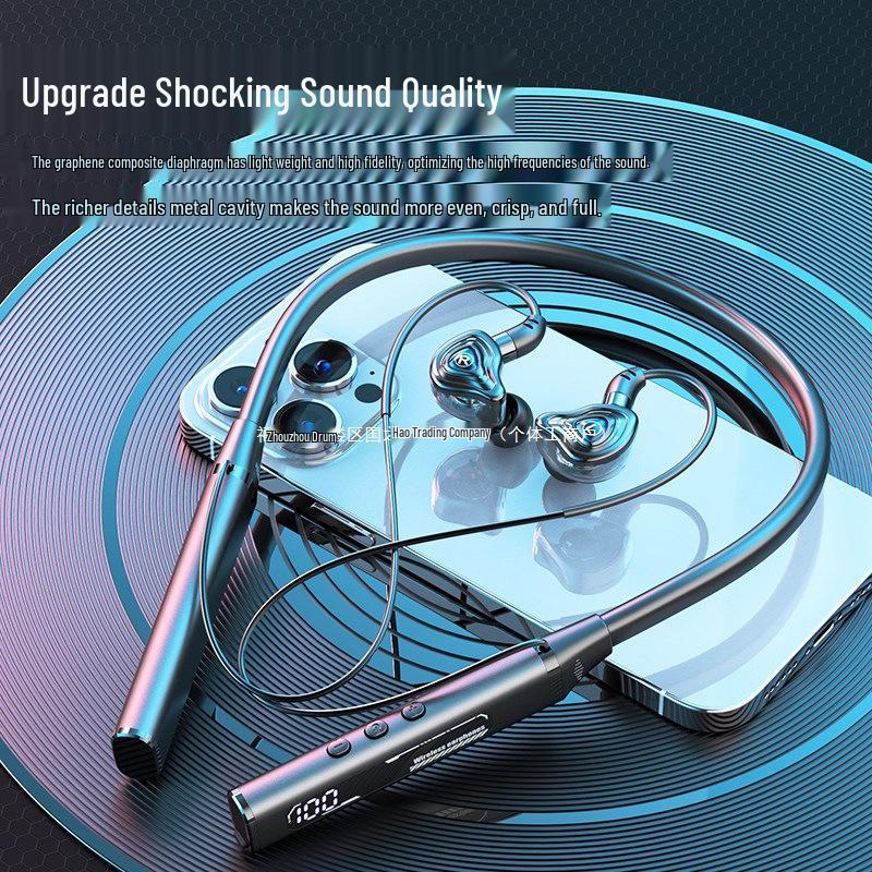 2025 Bluetooth Neckband Headphones: Wireless, Long Battery, Sport, In-Ear, Metallic Sound