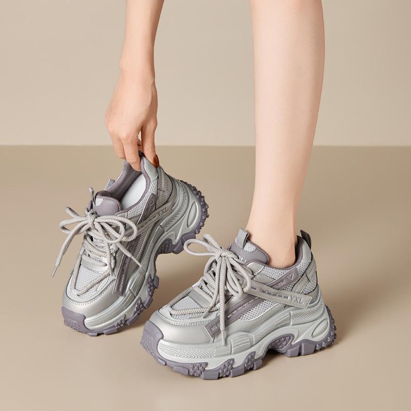 2026 Spring Small Inner Height Increase Sports Dad Shoes Fashionable and Lightweight Super Platform Shoes Trendy and Wear-resistant Ins