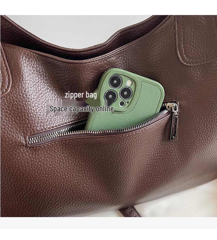 Damen 2025 Große Litschi-Muster Vielseitige Tote/Handtasche/Umhängetasche mit High-End-Appeal