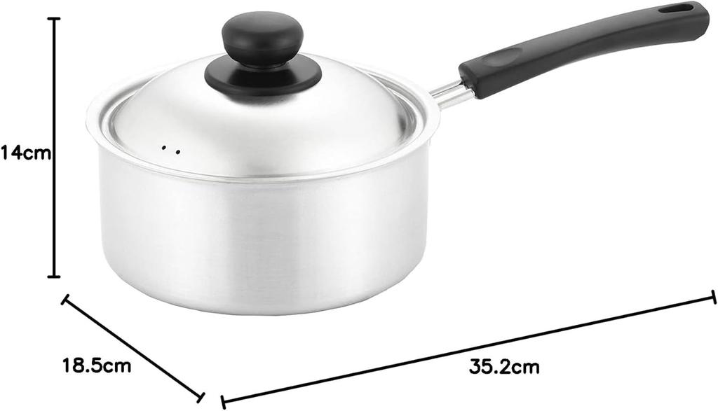 Yoshikawa Stainless Steel Saucepan, 18cm, 2.1L Capacity, CookEasy, Made in Japan, Gift Wrapping Available, SJ3320