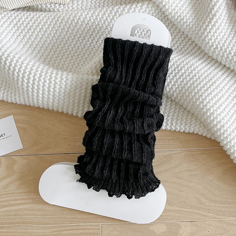 

Женские вязаные японские гетры до колена - Однотонные носки-скрутки для осени/зимы One Size