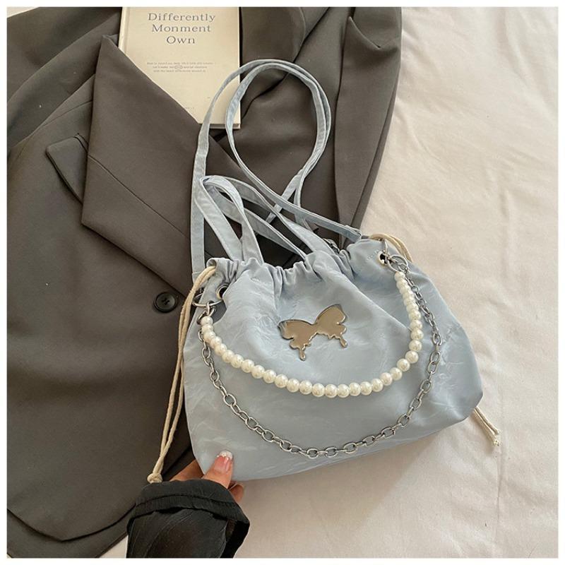 

Красивая повседневная однотонная жемчужная сумочка простая сумка-мессенджер на плечо с бабочкой рюкзак многофункциональный рюкзак женская сумка синий