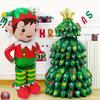 1Pcs Santa Claus Snowman Navidad Large Standing Balloon  Year Gingerbread Man Standing Christmas Foil Balloons Party Supplies