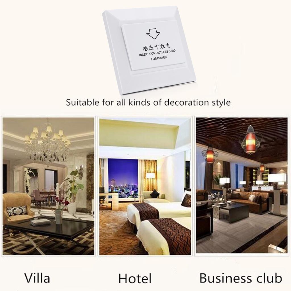 Hotel Energy Saving Switch Rfid Card Smart Induction Hotel Power Switch 40A Timer Delay 6000w 86mm