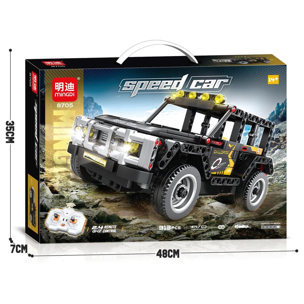 Mindy 1:18 Remote Control Car Model 2.4G Technology Car Assembly Building Block Boy Gift Racing Toy Building Block Car