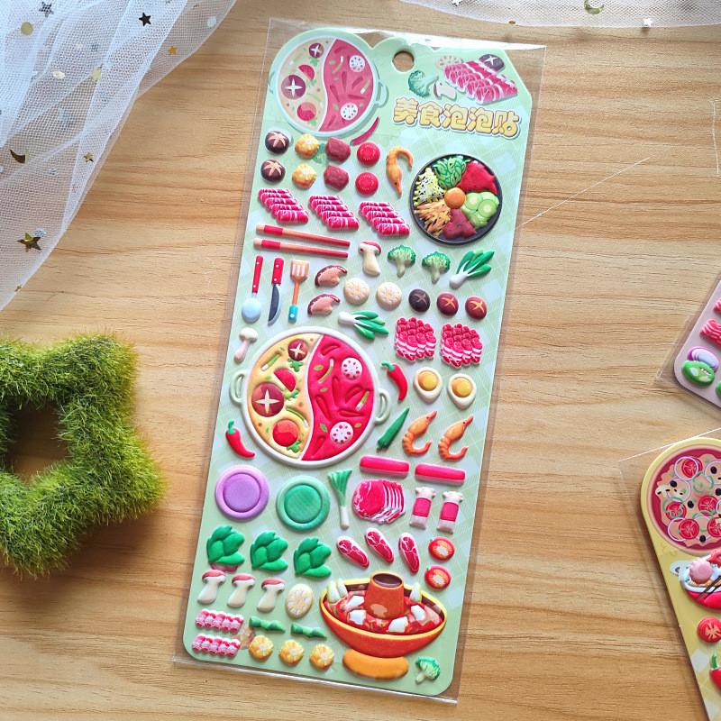 4 Stück appetitliche Food-Blasensticker - Mehrere Stile, DIY-Sticker für Kinder, Perfekt für Notizbücher BulingBulingStickers Store