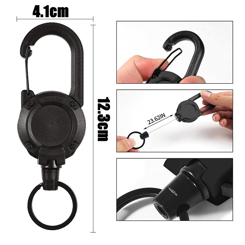 1/2PC Extendable Retractable Holders Wire Rope Keychain Anti-theft Elastic Keychain Sporty Retractable Key Ring Outdoor Tool