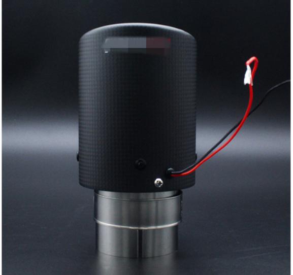

1Pc Universal Inlet 63mm Outlet 89mm Real Carbon Fiber Matte Exhaust Red Led
