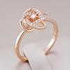 Rose Gold Color Ethnic Bride Rings Unique Geometry Cross Flower Natural Zircon Accessories Women Daily Jewelry