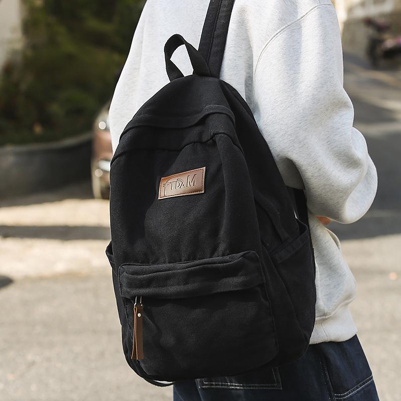 Junior Senior High School Student Schoolbag Women's Large Capacity Travel Backpack Men's Canvas Backpack