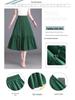 Plus Size High-Waist Pleated A-Line Skirt - Summer Slimming Elastic Swing Skirt for Moms