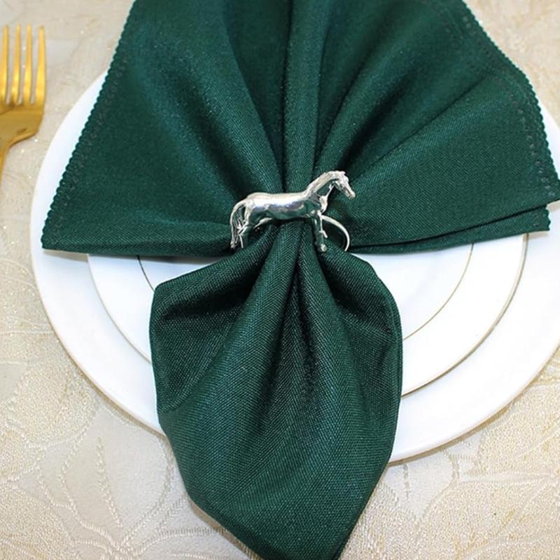 Pack of 6 Elegant Horse Design Napkin Rings Alloy Western Equestrians Napkin Buckle for Dining Table Parties Event Decors