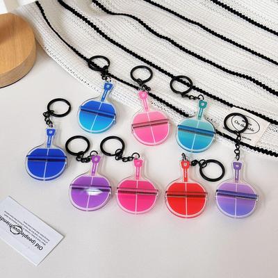 Portachiavi Ciondolo Racchetta da Ping Pong in Acrilico - Souvenir Regalo alla Moda