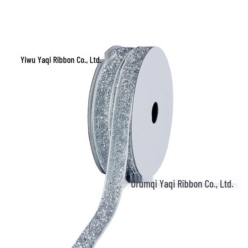 1cm Flocked Ribbon for Gift Wrapping & Costume Decoration - Non-Elastic, Shiny Woven Design