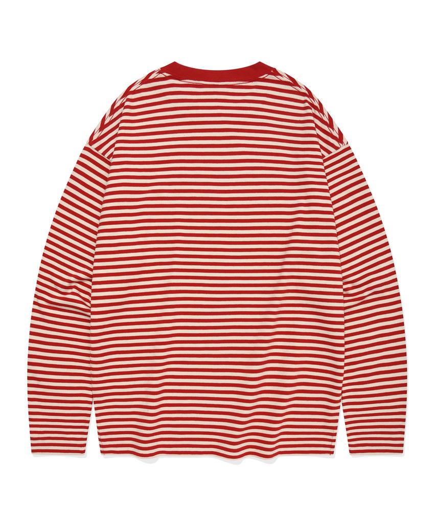 COVERNAT College Stripe Long Sleeve Red