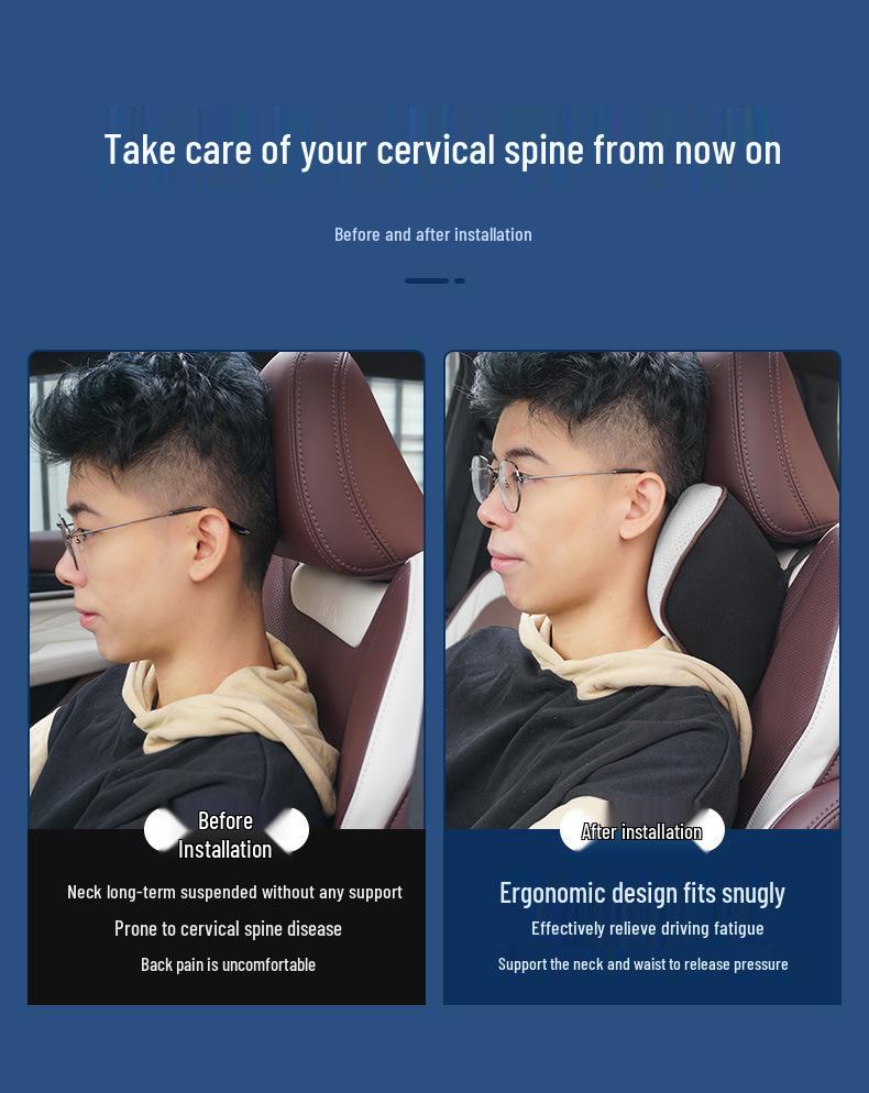 Memory Foam Neck and Lumbar Support Set for Geely Xingyue L: Seat Covers, Headrest, and Backrest