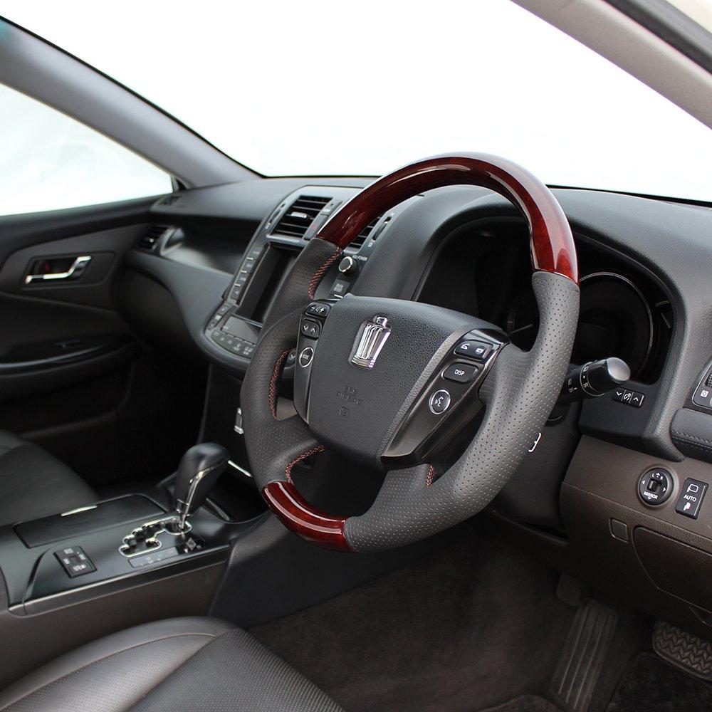 REAL Steering Wheel Deep Brown Wood [Crown (200 Series)] H20-RBW-BR