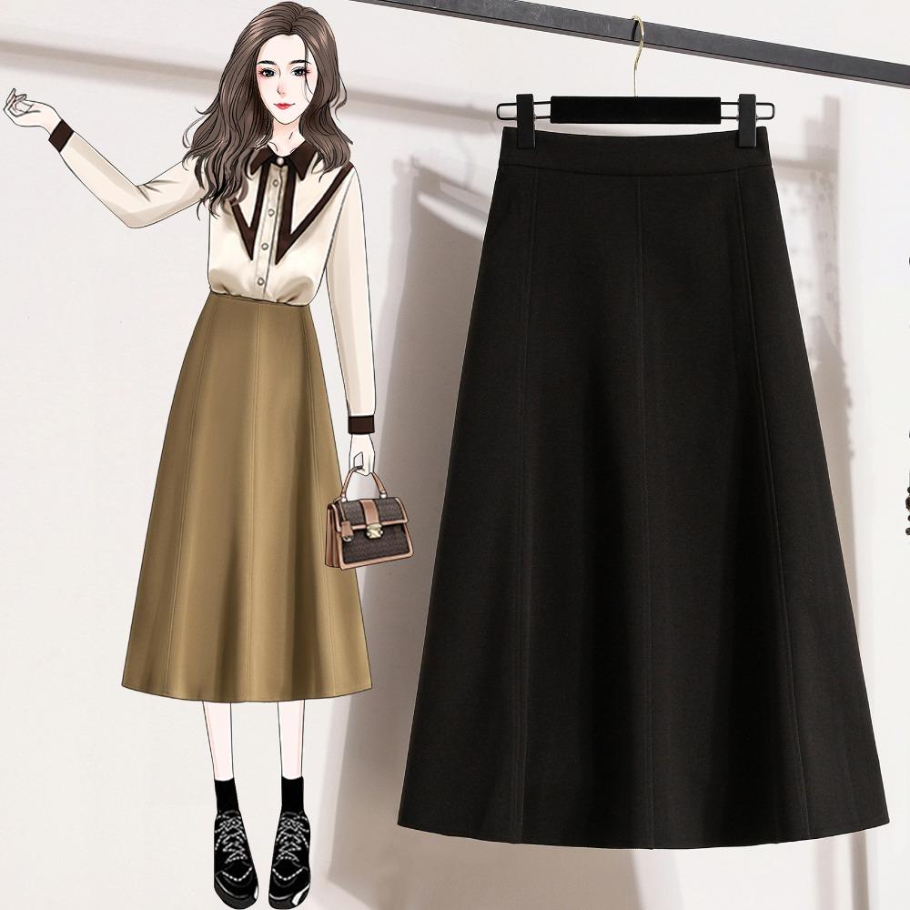 

DIMANAF 2025 Большой размер Осень Зима Женские Длинные Юбки Утолщенные Брюки с Эластичной Талией Оверсайз 5XL XL чёрный