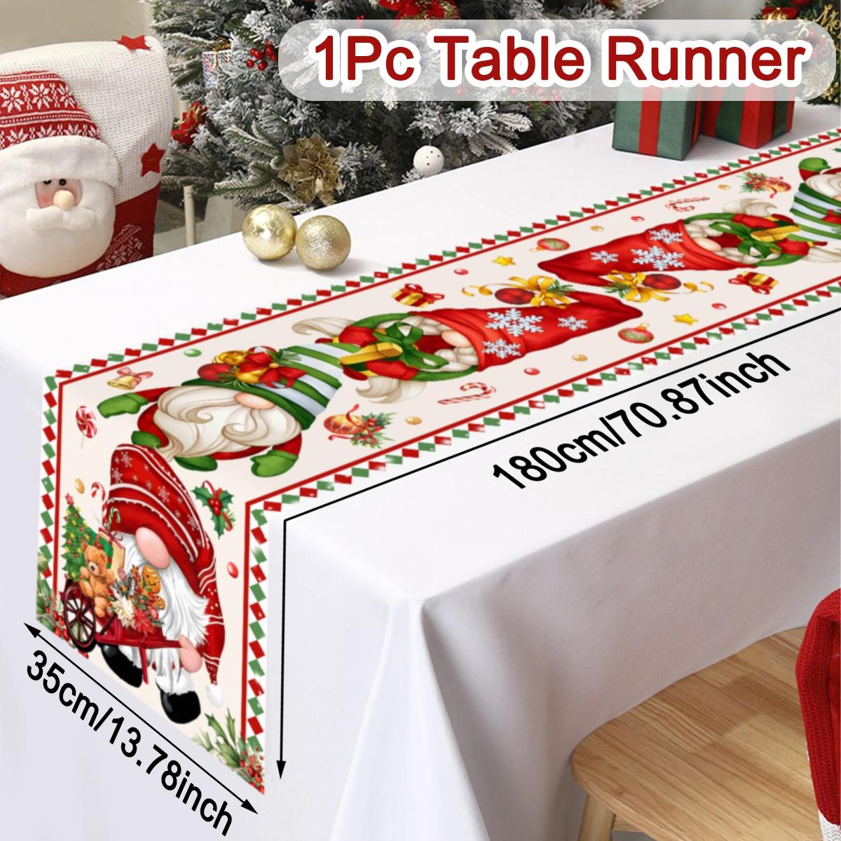 

Christmas Table Runner Faceless Gnome Table Flag Christmas Decorations For Home 2026 Xmas Navidad Noel Gifts New Year Tablecloth