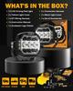 AUXBEAM 3 Inch 5 Inch LED Work Light Pods Spot Flood Combo with White & Amber DRL with Light Cover Turn Signal Driving Light