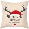 Merry Christmas Cushion Cover Santa Claus Elk Pillow Cover Living Room Sofa Home Room Decorations