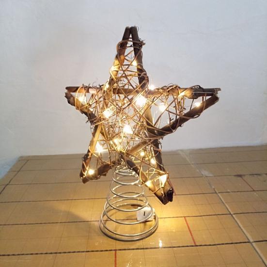 Christmas Tree Topper Star with Light Simple Installation Luminous Hollow Star Tree Topper Christmas Tree Decoration