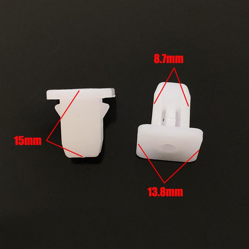 20/50/200pcs White Square Fasteners for Car, Rivet Retainer Clips for Car Bumpers, Car Door Embellishment Panel Clip