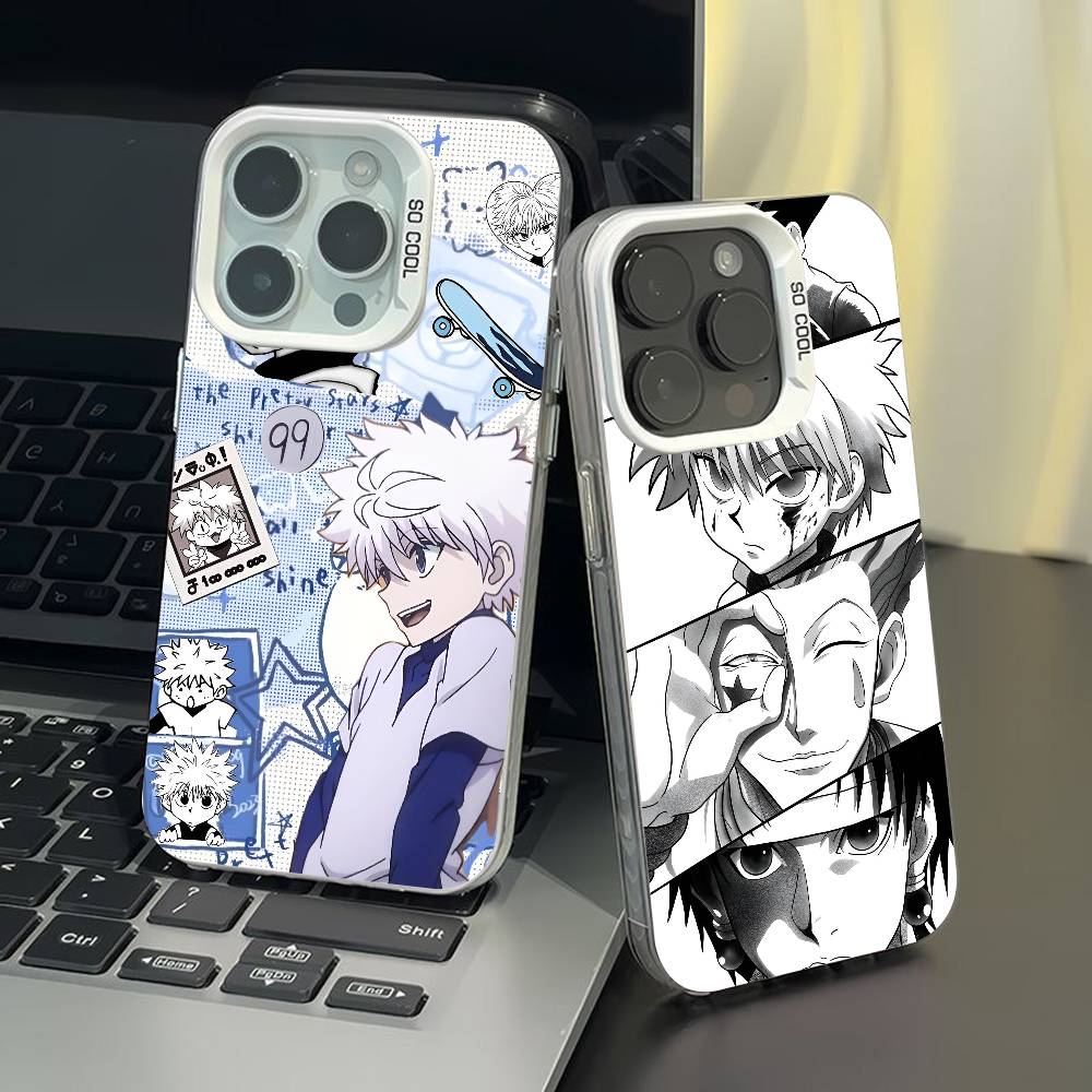 H-Hunter-Hunter Killua Phone Case for iPhone 17 17Air 16 15 14 13 12 11 Pro Max Plus Colorful Silver