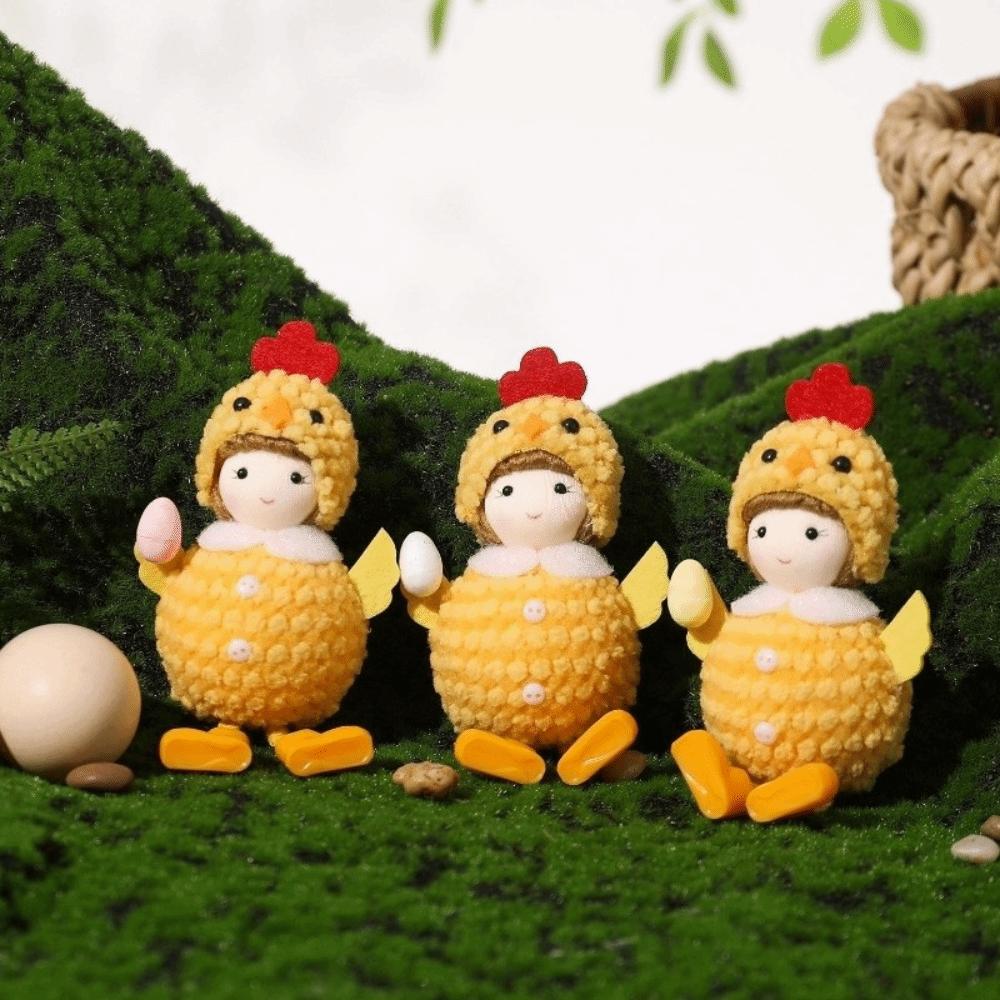 Cute Easter Chick Pendant Soft Plush Cartoon Chick Doll Easter Eggs Hanging Ornaments  Easter Party