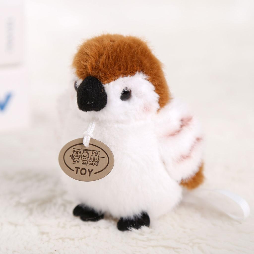 Red Crowned Crane Plush Parrot Keychain With Pp Cotton Filling For Girls And Collectors