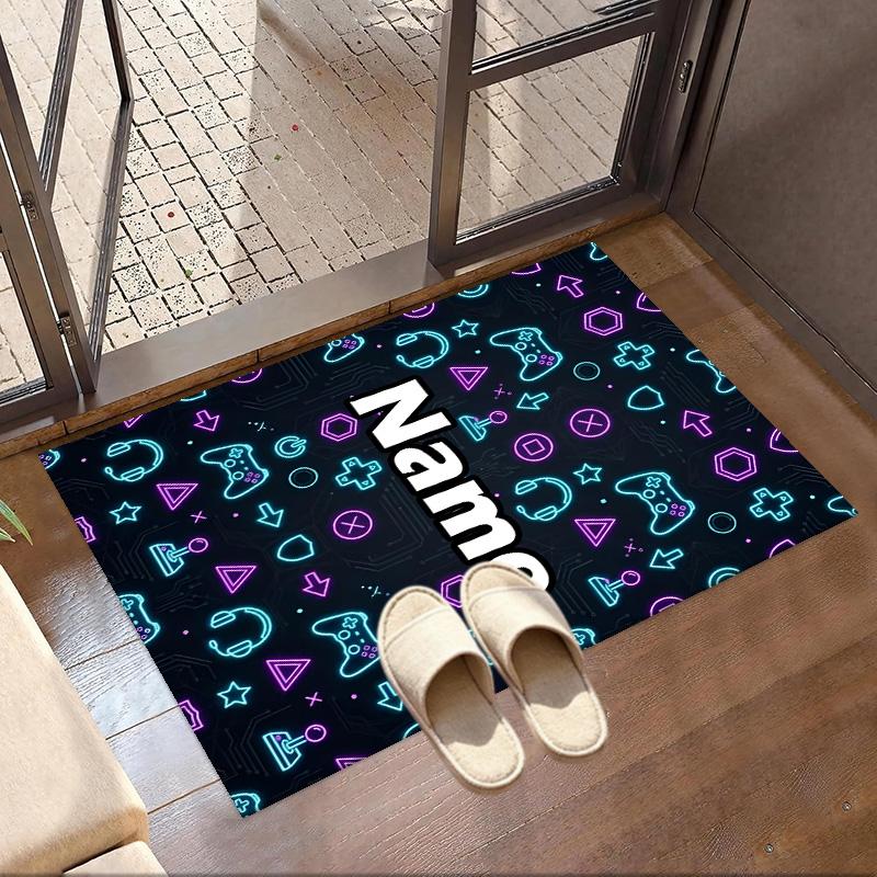 Custom Name Personalized Game On Print Carpet, Versatile Home Decor Rug, for Playroom, Apartment, Balcony, Entryway, Hallway Gift
