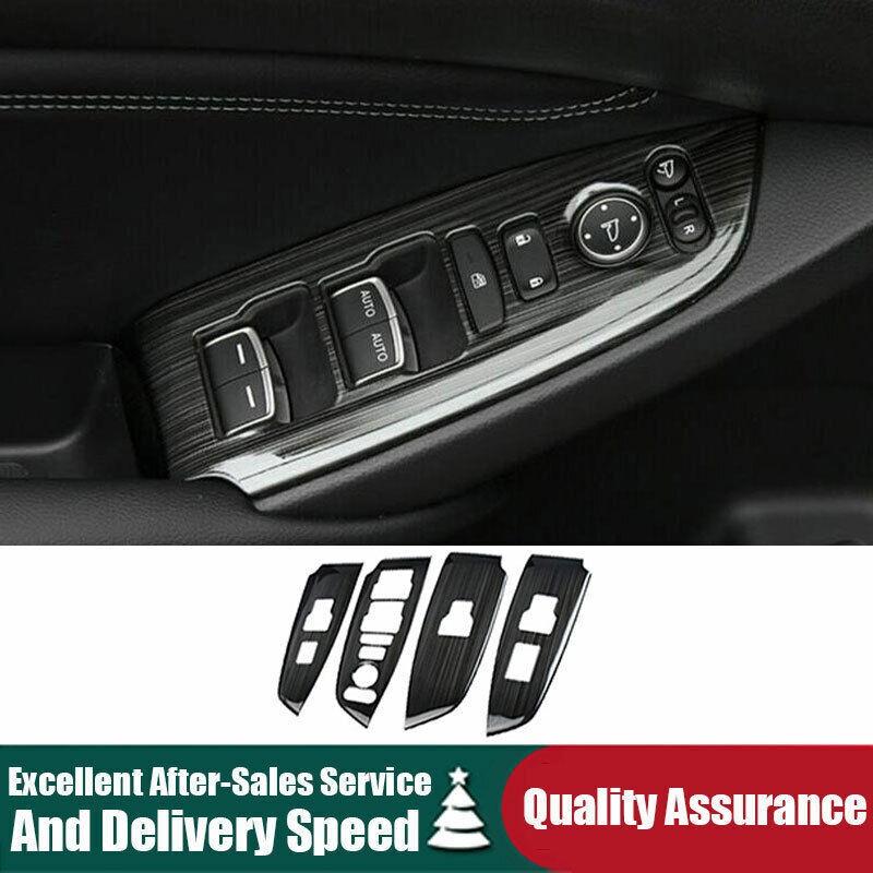 For Honda Accord 2018-2022 Black Titanium Window Lift Panel Switch Cover Trim