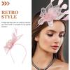 Chapeau Fascinator Rose en Maille Ipetboom avec Bandeau et Pince à Cheveux, Petit Chapeau pour Cocktail et Tea Party pour Femmes, Accessoire de Cheveux Léger pour Occasion Spéciale