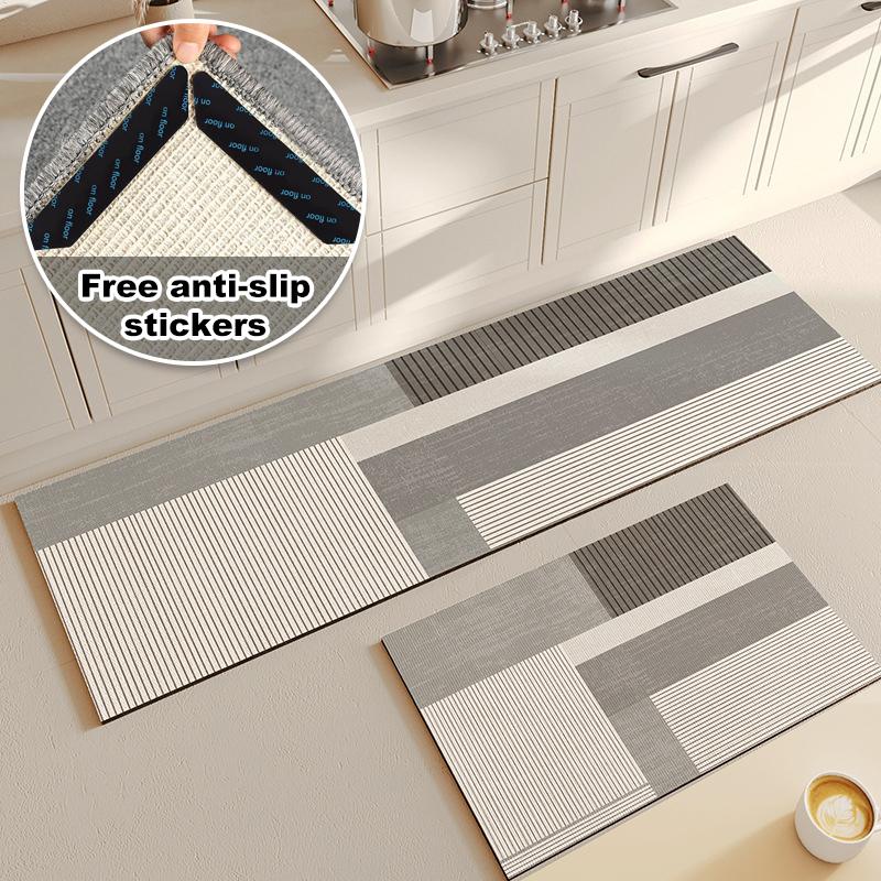 Nonslip Kitchen Mat Floor Mats Bedroom Living Room Long Bedside Area Rug Absorbent Foot Mat Comfort Entrance Doormat Carpet