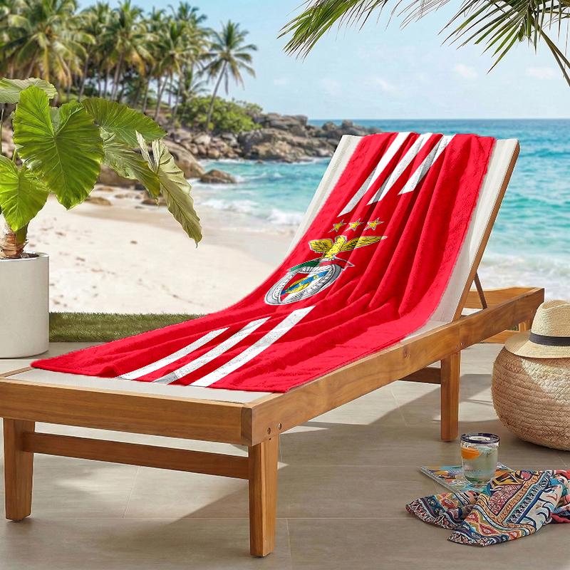 Benfica Fc Fashion Beach Towel: Ideal for Summer Adventures Soft, Absorbent and Quick Drying Suitable for Swimming and Bathing