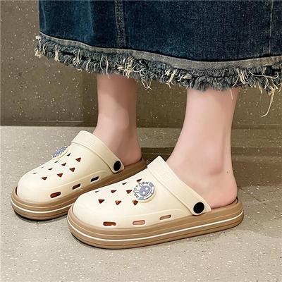Damen Sommer Baotou Coole Hausschuhe - Modische Atmungsaktive Cartoon Lochschuhe