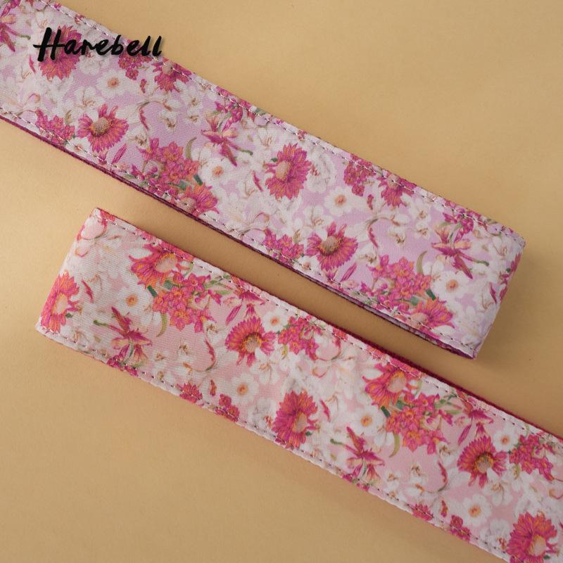 Ethnic Floral Ukulele Strap with Retro Metal Buckles - Pink & Purple Chrysanthemum Design, Model 041-042, Available Now