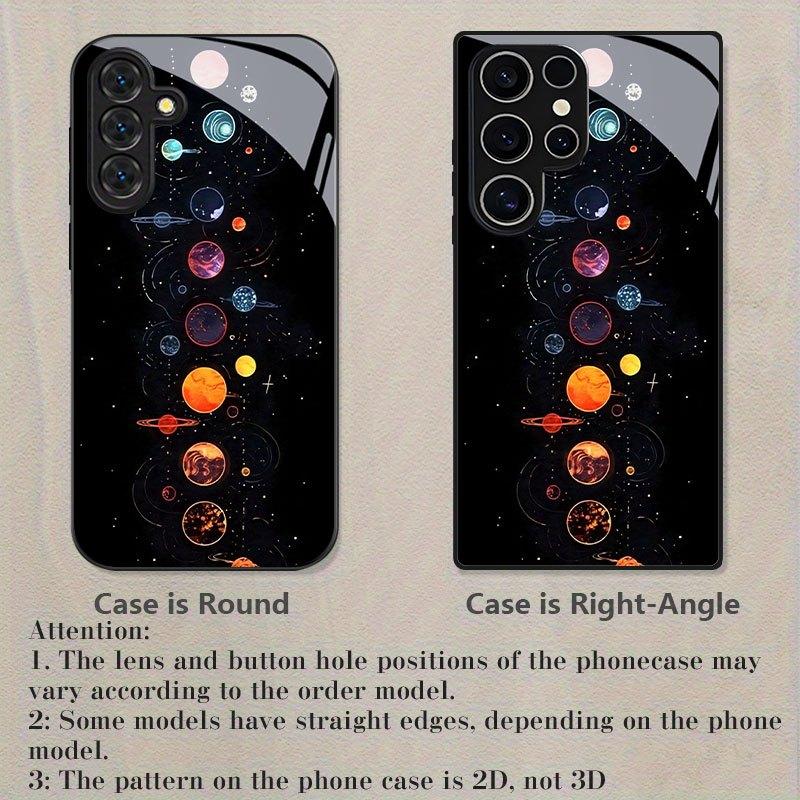 Phone Case Glass TPU PhoneCase for Samsung Galaxy S26 S25 S24 S23 S22 S21 FE Ultra Plus Dropresistant Cosmic Planets