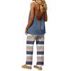 Women's 2 Piece Outfit Set, Casual Backless Sleeveless Top with Elastic Waist Long Pants, Suit No Pockets
