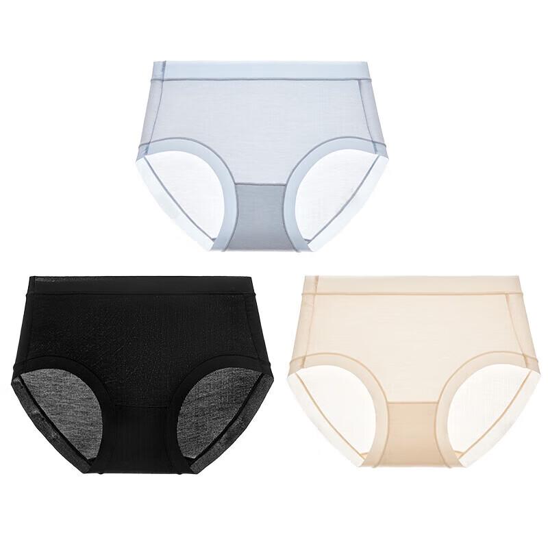 Odifen Women's 60S Modal 5A Antibacterial Seamless Mid-Waist Briefs 3-Pack