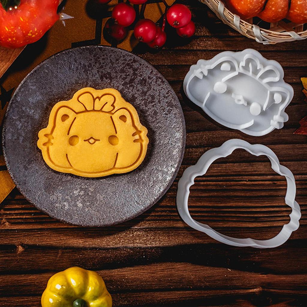 Halloween Ghost Cat Baking Cutters Kitchen Embossing Animal Moulds for Event Bakery Dough Cheese Chocolate Fondant Making
