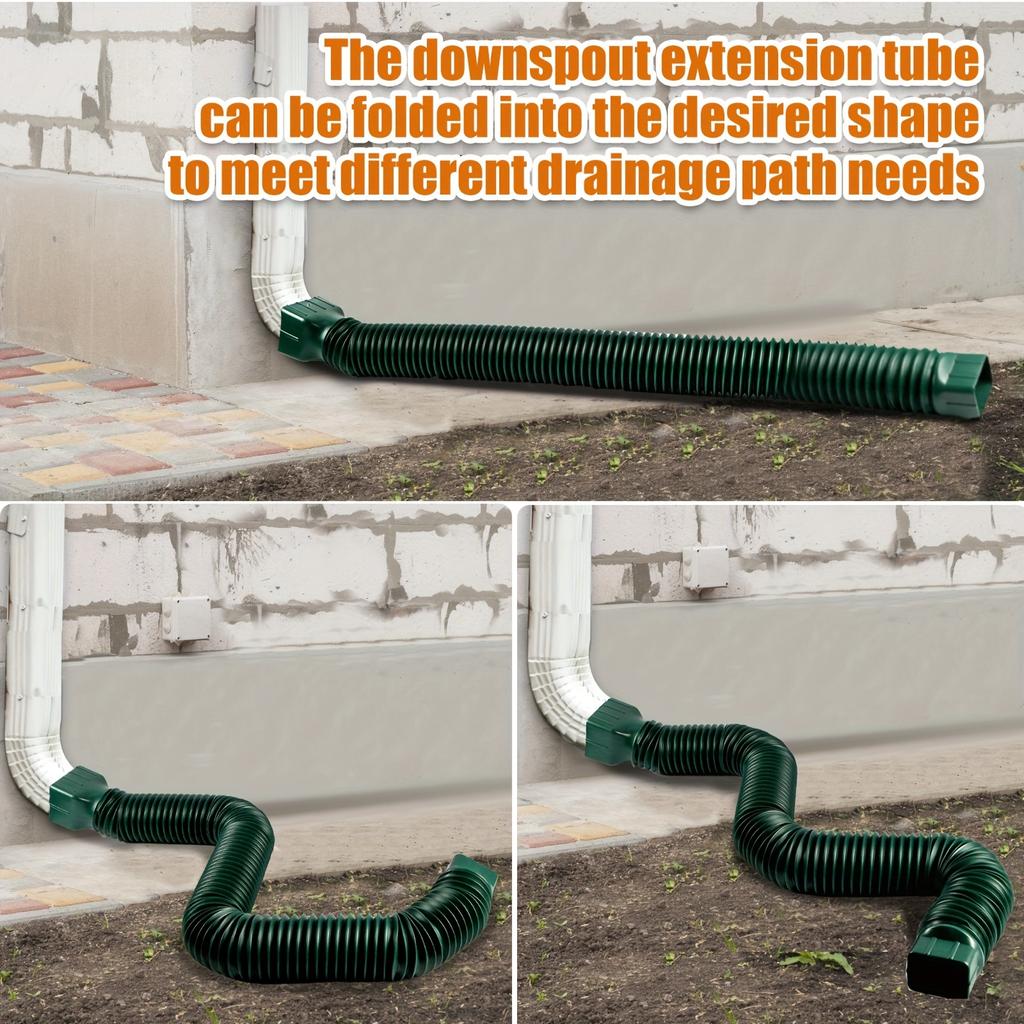 1pc Upgrade Downspout Extender,ABS+PE Folding Telescopic Rainwater Drainage Pipe Connector,Flexible Rain Drain