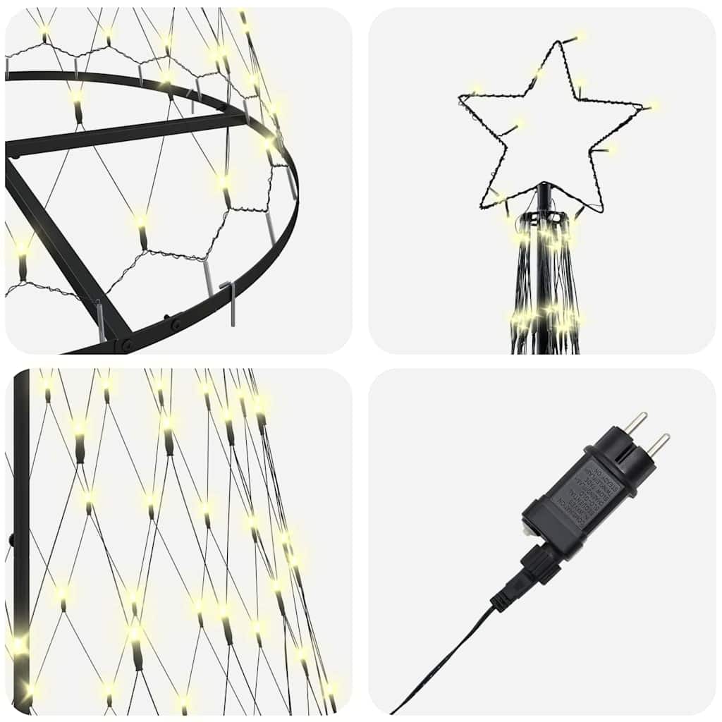 LED Christmas Tree with 295 LEDs Warm White 250 cm Metal