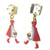 Les Trésors De Lily [P2021] - Artisanal Earrings 'Monde Merveilleux' (Red Riding Hood) Multi-colored Gold - 35x15 Mm