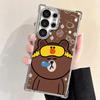 Cartoon Bear B-Browns C-Conys Plating Phone Case For Samsung Galaxy S24 S25 FE S26 Edge S23 Ultra S22 S21 Plus S20 Anti-Fall Air