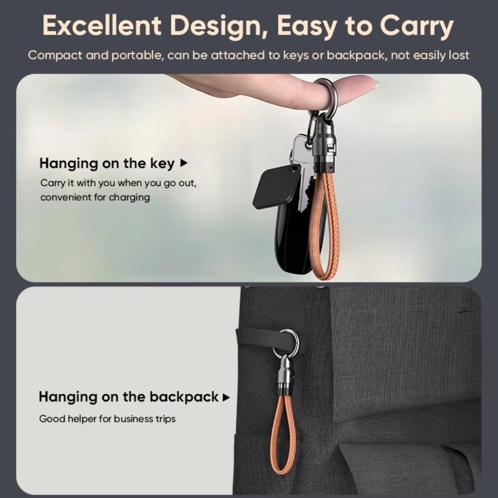 Short Cord USB C Cable 240W Keychain Cable Phone Charm Fast Charging Cable For Phone